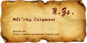 Márky Zsigmond névjegykártya